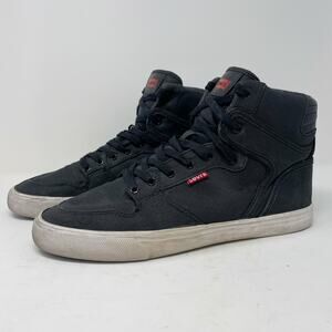Levi's Waxed Canvas High Top Sneakers Mens 10.5 Charcoal